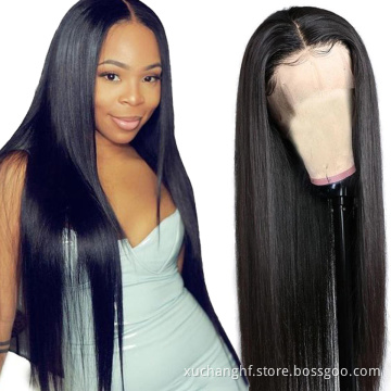Wholesale Indian Hair Transparent Lace Wig Long Glueless Shy Double Drawn Virgin Hair Straight Swiss Lace Hd Lace Frontal Wig